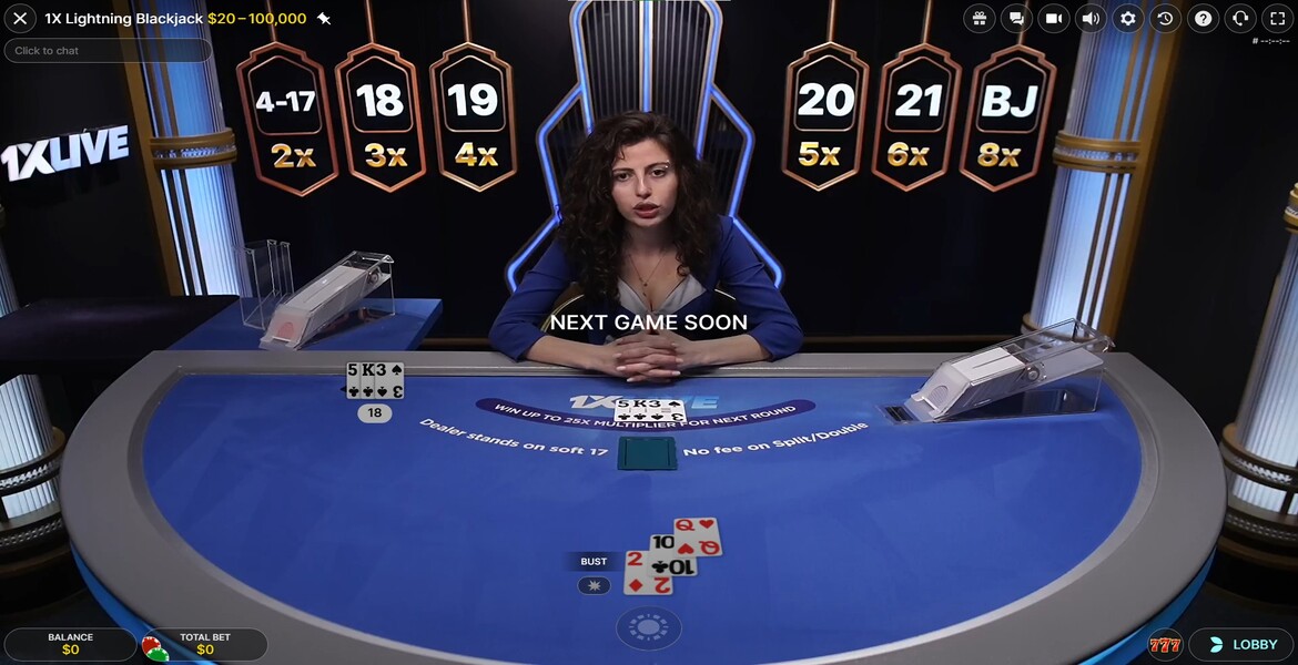 1x Lightning Blackjack